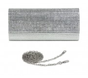 Evening Bag - Jeweled Acrylic Beads w/ Flap - Clear